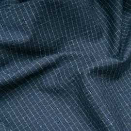 Coton flanelle à petits carreaux bleu marine en 145cm n°11181