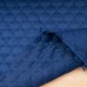 Au mètre matelassé "Alvéoles" Polyester et Coton bleu nuit en 158cm n°11132