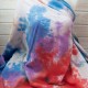 Au mètre Double Gaze 100% Coton motif Tye and Die en 140cm n°11151