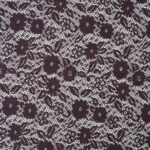 Au mètre dentelle stretch fleurs violet en 150cm n°1041