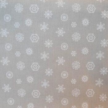  Au mètre toile coton Flocons gris en 145cm 