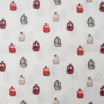 Mini coupon toile coton CABINES 50 x 72cm fond beige