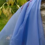 Organza mauve 100% SOIE  n° 174