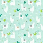 Coton OEKO TEX Lama Menthe en 160cm