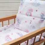 Coton OEKO TEX licorne et cygne sur fond blanc en 160cm