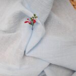 Au mètre coton seersucker bleu layette en 140cm n°10605