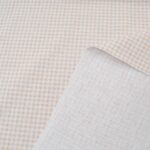Au mètre  fin jersey Coton vichy beige blanc 3mm en 170cm