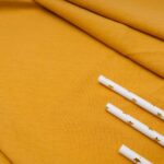 Au mètre Jersey Coton moutarde Oekotex en 180cm n°10667
