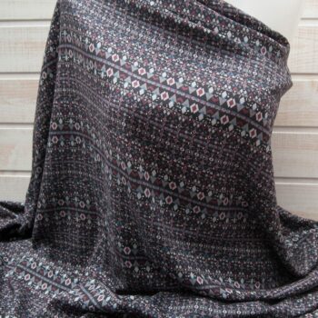 Au mètre viscose imprimée gris noir bordeaux en 145cm n°10707