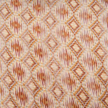 Au mètre voile polyester rayure lurex doré fond ocre en 145cm