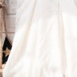 Au mètre Soie rayure tissée ton sur ton ivoire en 150cm n°222