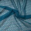Au mètre tissu Dentelle stretch bleu pétrole motif géométrique en 135cm n°10884