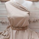 Au mètre tissu coton aspect lin beige en 145cm n°10931