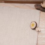 Au mètre tissu coton aspect lin beige en 145cm n°10931