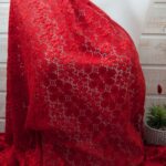 Dentelle ROUGE stretch polyester lycra en 145cm n°10995