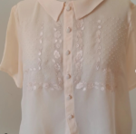 Au mètre voile de crêpe de  soie rose pâle en 150cm n°11035