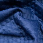 Au mètre matelassé « Alvéoles » Polyester et Coton bleu nuit en 158cm n°11132