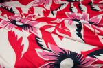 jersey viscose rose fleur tropicale