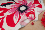 jersey viscose rose fleur tropicale