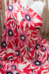 jersey viscose rose fleur tropicale