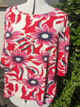 jersey viscose rose fleur tropicale