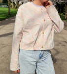 Tweed stretch rose lurex veste chanel-2