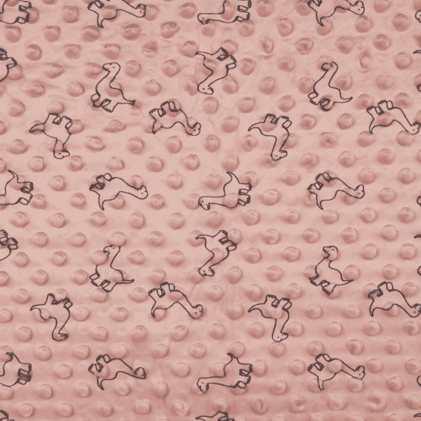 MINKY doudou imprimé dinosaure ROSE