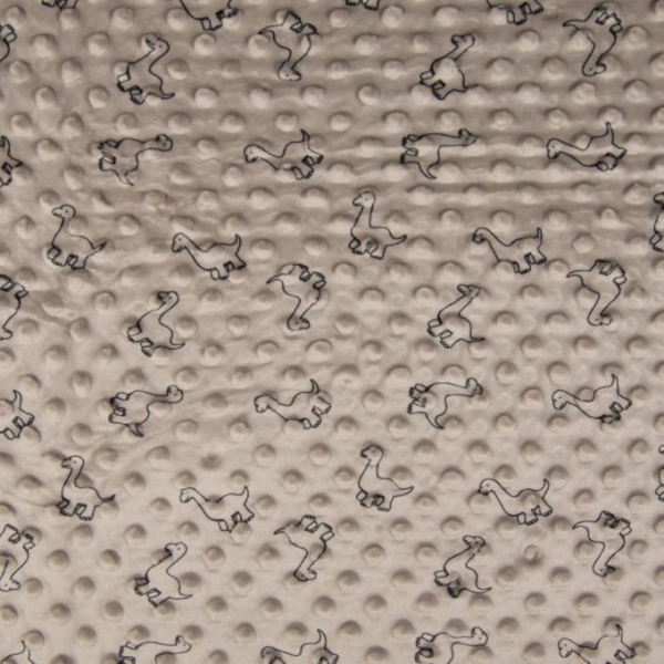 MINKY doudou imprimé dinosaure TAUPE