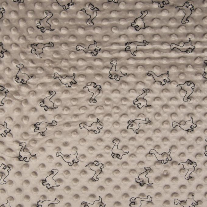 MINKY doudou imprimé dinosaure TAUPE