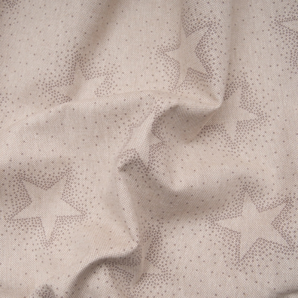 Tissu effet lin motif "ETOILE"