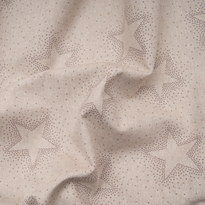 Tissu effet lin motif "ETOILE"
