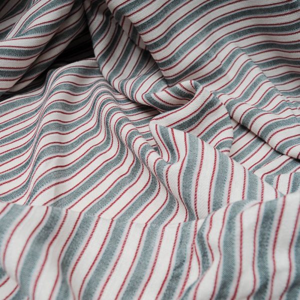 Tissu Viscose beige à rayures