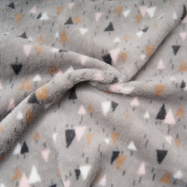 belle polaire double face fond gris petit sapin rose, noir, mordoré et blanc