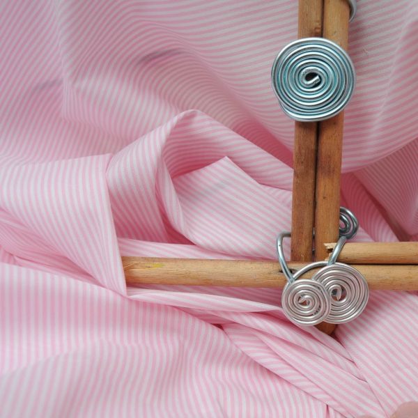 Coton Polyamide stretch rayure rose