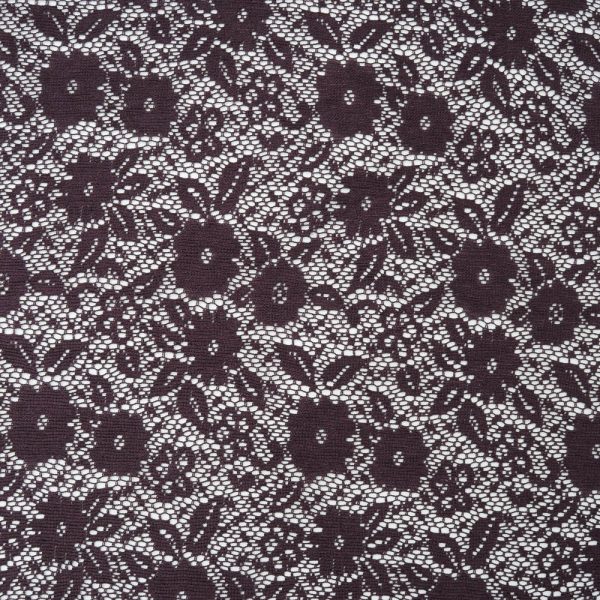 dentelle stretch fleurs violet