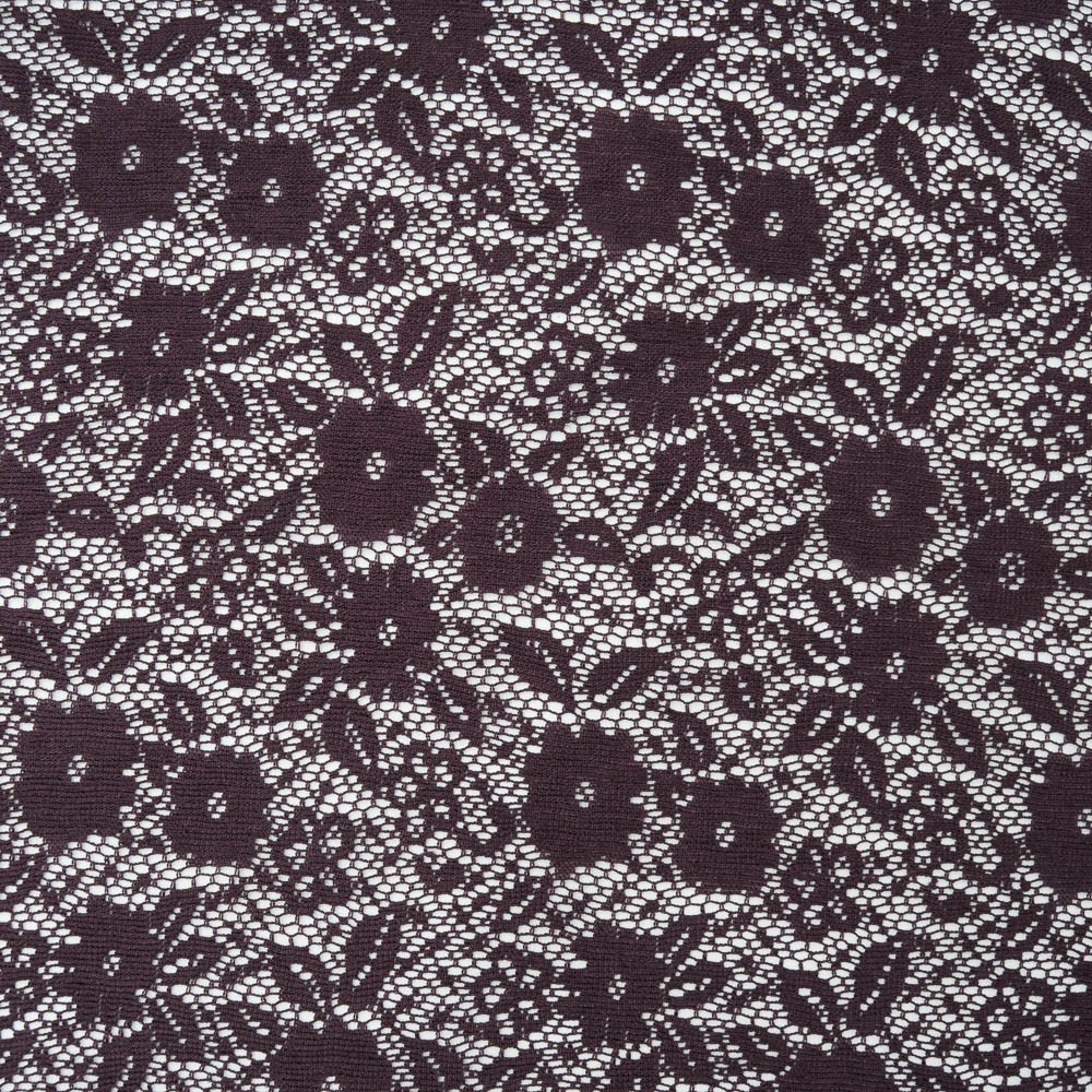 dentelle stretch fleurs violet