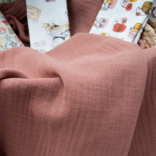 Double Gaze unie 100% Coton couleur Terre