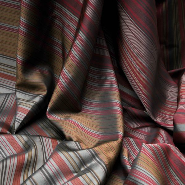 doublure acétate rayée bordeaux camel