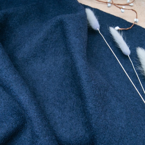 drap de laine uni MARINE