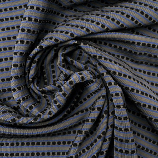 Fin jersey Lycra polyester gris bleu fantaisie 984