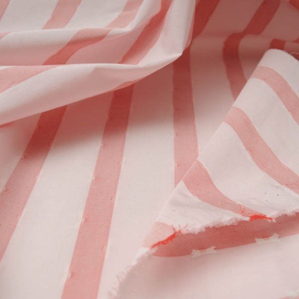 Jacquard rayé rose Haute Couture