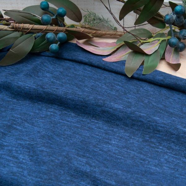 Jersey COTON chiné bleu marine OEKOTEX Moulin Roty