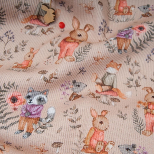 Coupon Jersey côtelé 95% COTON 5 % Elasthanne Lapin SABLE 1m20