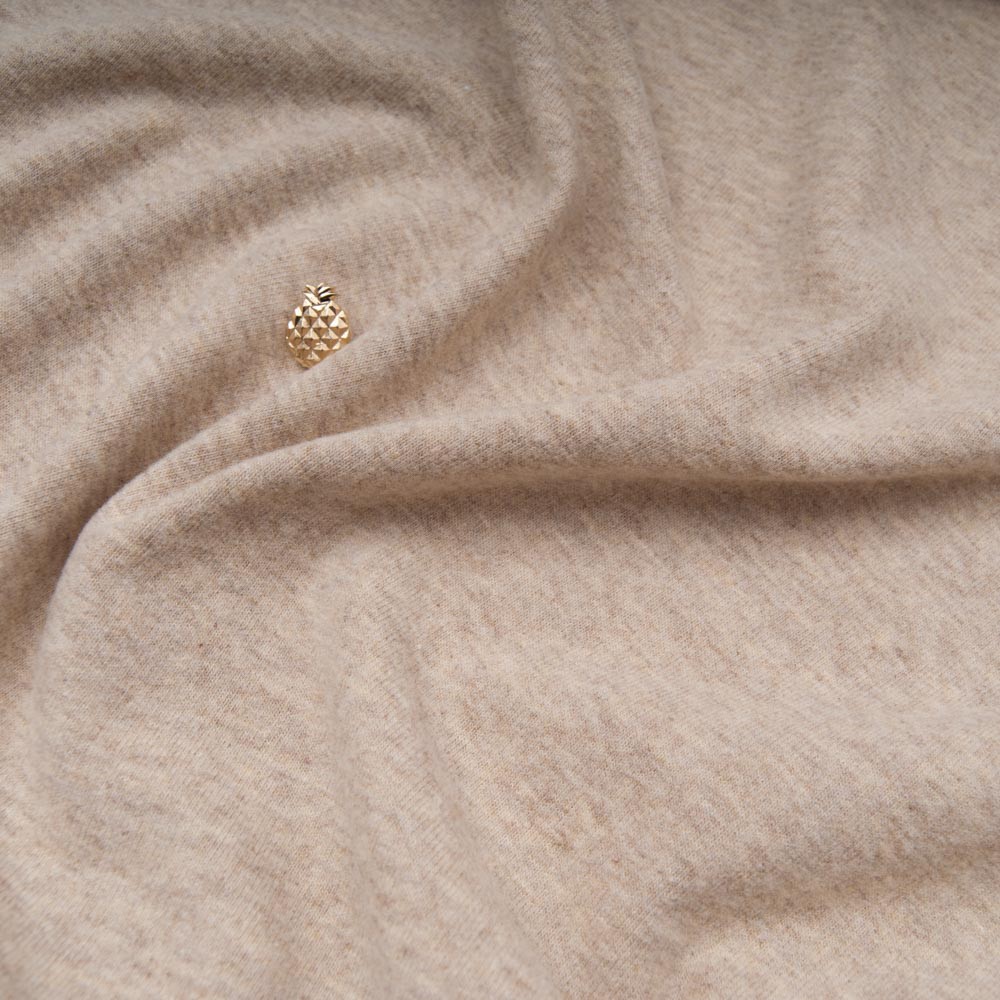 Jersey COTON chiné beige OEKOTEX Moulin Roty