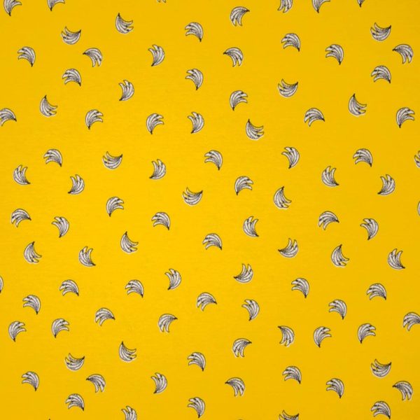 Jersey Coton fond jaune banane OEKOTEX