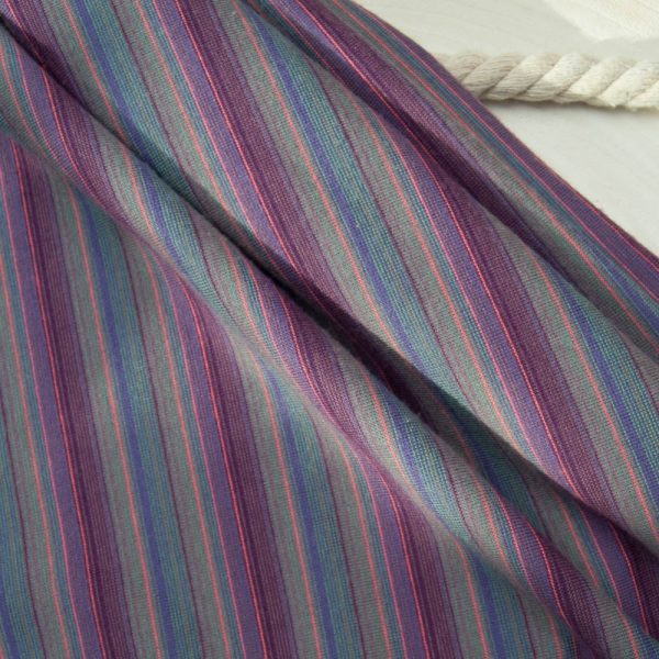 Jersey Coton polyester mauve rayé bleu violet