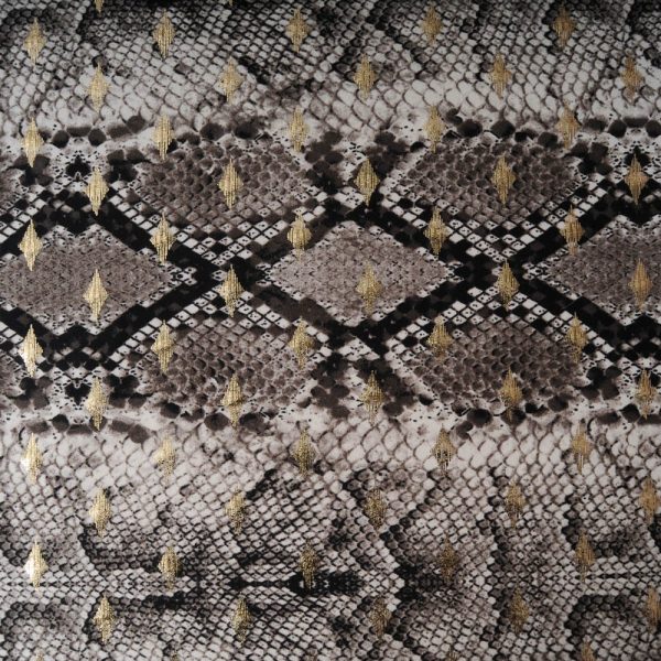 jersey viscose gris marronné avec losange doré