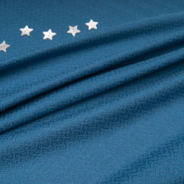 Coupon maille fantaisie viscose et soie Bleu 1m90
