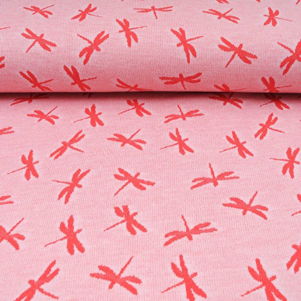 maille Jacquard Coton et polyester Libellule rouge