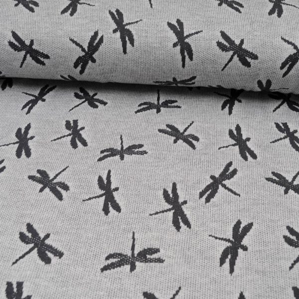 maille Jacquard Coton et polyester Libellule noire